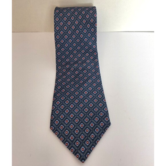 Burma Bibas Men's 100% Silk Necktie Italy Designer Blue Geometric Preppy Classic - Picture 1 of 8